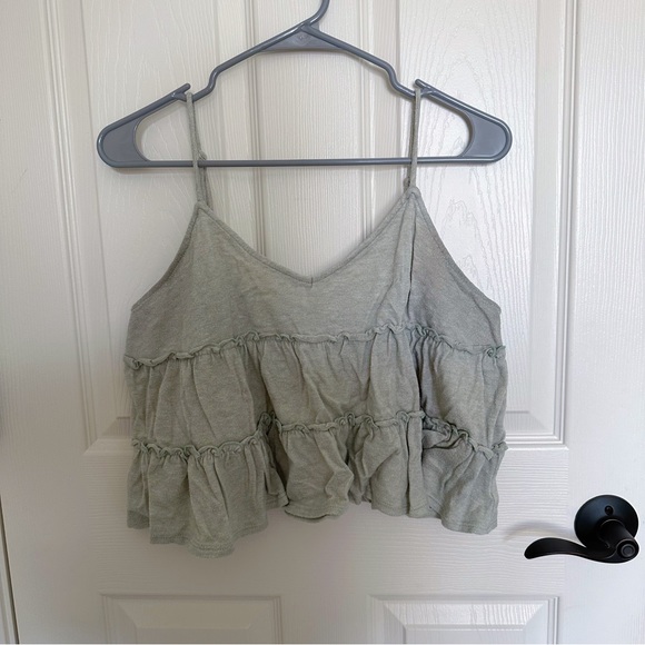 Cropped Soft Ruffle Tank - Picture 1 of 5